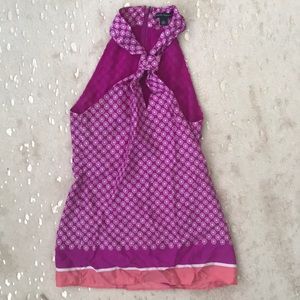 Banana Republic Silk High Neck Tank with Keyhole